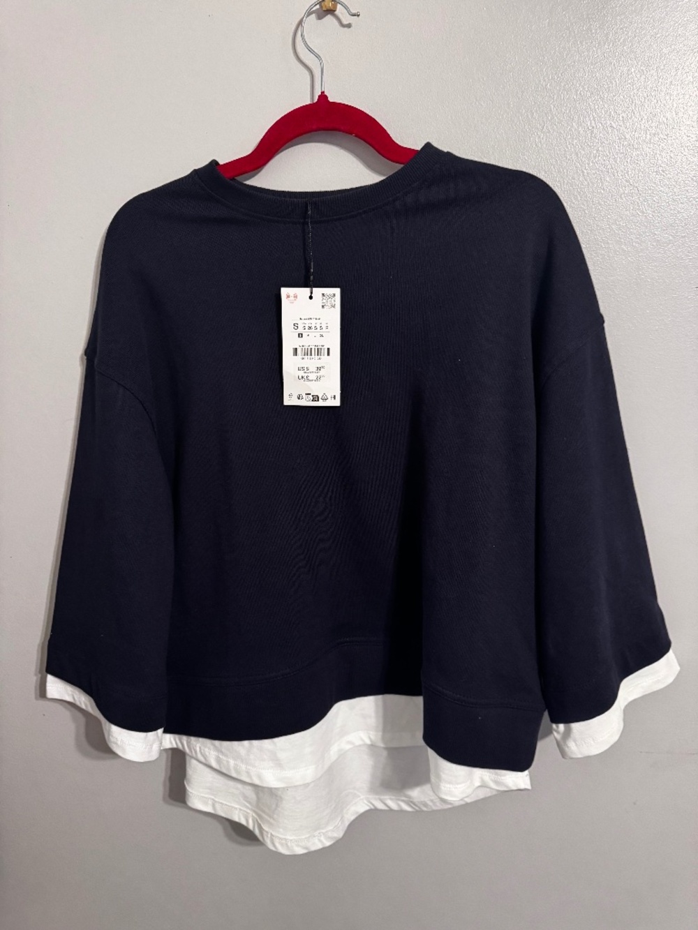 2 ZARA COMBINATION LONG SLEEVE SWEATSHIRT